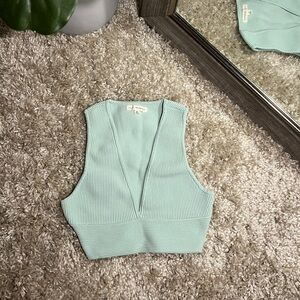 LA hearts cropped halter top || Size: XS || Color: Mint Green